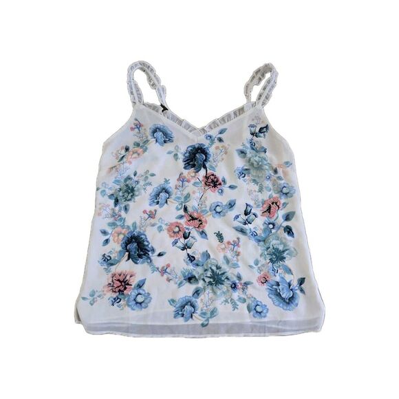 WHITE HOUSE BLACK MARKET Embroidered Ruffled Cami Tank Top Womens Size XS - Picture 2 of 10